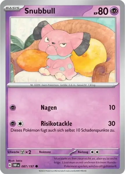 Snubbill 087/197 – Pokémon Obsidianflammen Karte