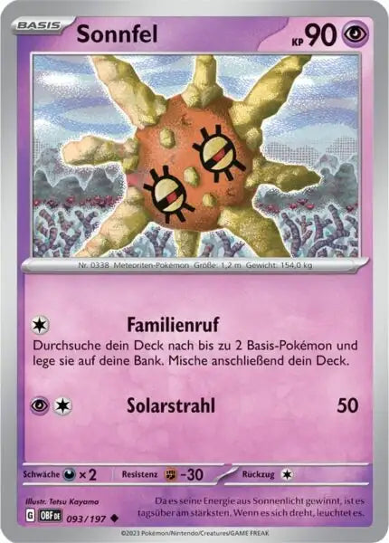 Sonnfel 093/197 – Pokémon Obsidianflammen Karte