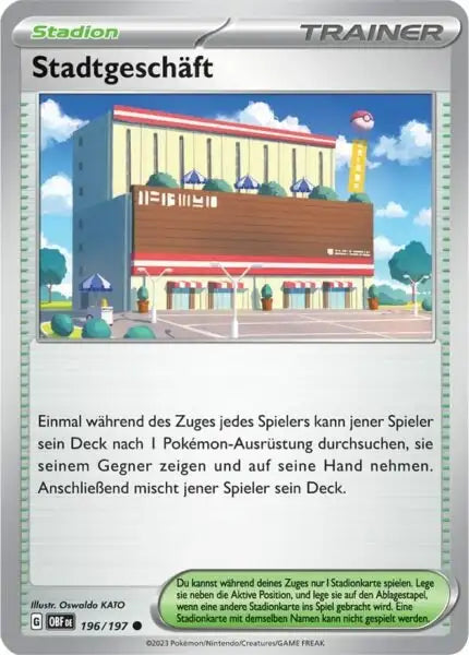 Stadtgeschaeft 196/197 – Pokémon Obsidianflammen Karte