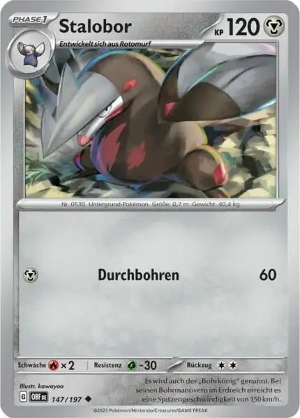 Stalobor 147/197 – Pokémon Obsidianflammen Karte