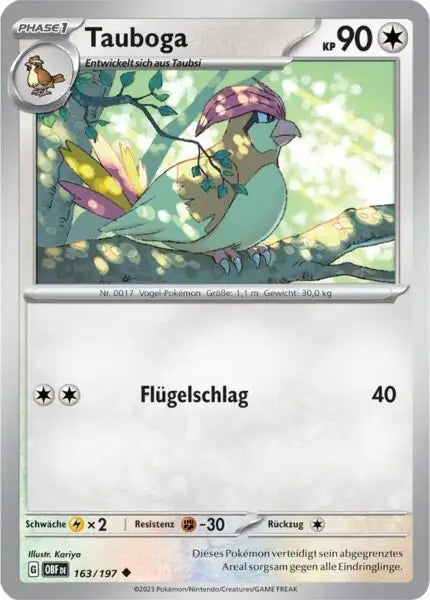 Tauboga 163/197 – Pokémon Obsidianflammen Karte