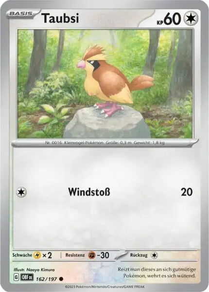 Taubsi 162/197 – Pokémon Obsidianflammen Karte