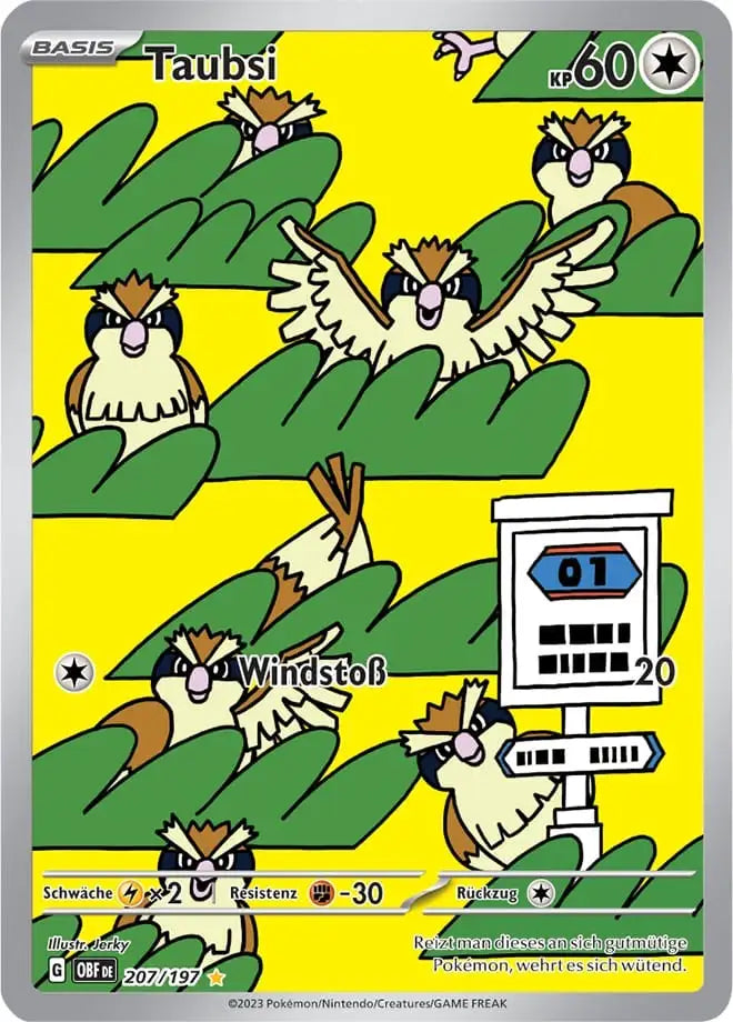 Taubsi 207/197 – Pokémon Obsidianflammen Karte