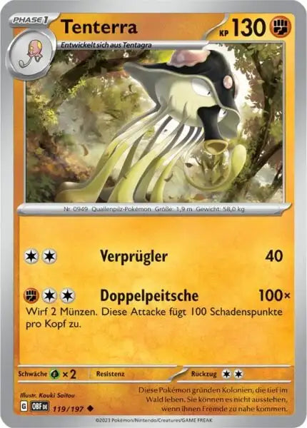 Tenterra 119/197 – Pokémon Obsidianflammen Karte