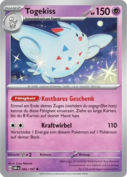 Togekiss 085/197 – Pokémon Obsidianflammen Karte