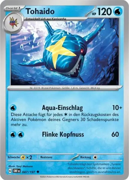 Tohaido 047/197 – Pokémon Obsidianflammen Karte