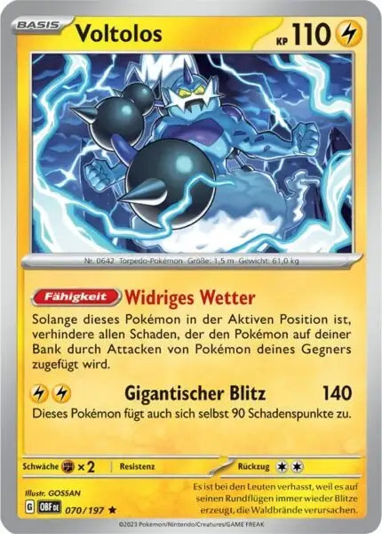 Voltolos 070/197 – Pokémon Obsidianflammen Karte