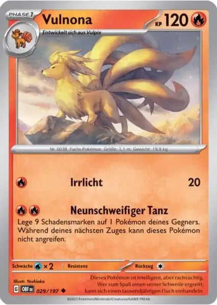 Vulnona 029/197 – Pokémon Obsidianflammen Karte