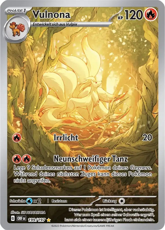 Vulnona 199/197 – Pokémon Obsidianflammen Karte