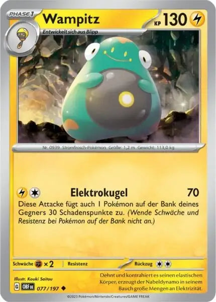 Wampitz 077/197 – Pokémon Obsidianflammen Karte