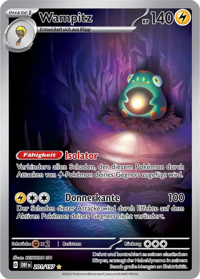 Wampitz 201/197 – Pokémon Obsidianflammen Karte