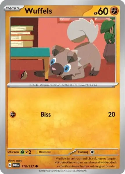 Wuffels 116/197 – Pokémon Obsidianflammen Karte