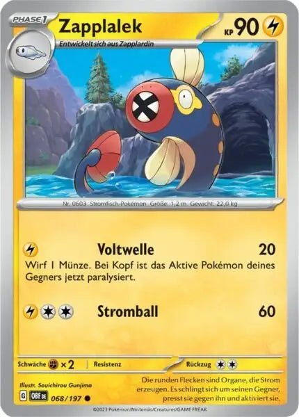 Zapplalek 068/197 – Pokémon Obsidianflammen Karte