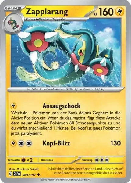 Zapplarang 069/197 – Pokémon Obsidianflammen Karte