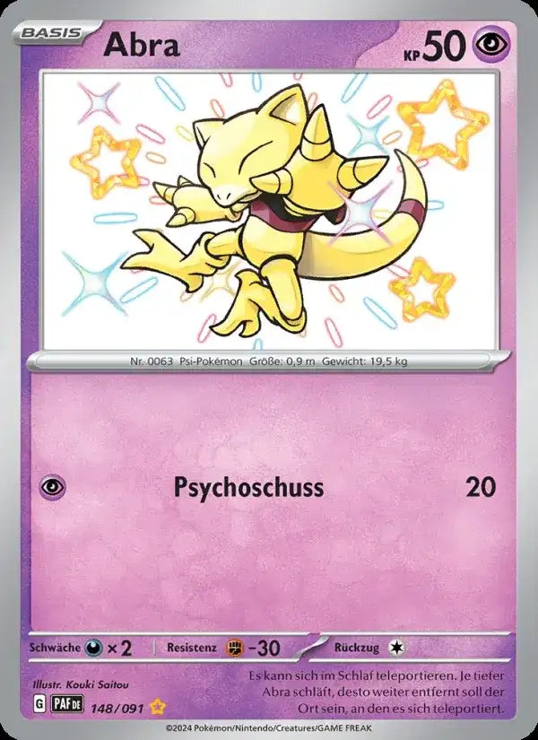 Abra 148/091 – Pokémon Paldeas Schicksale Karte