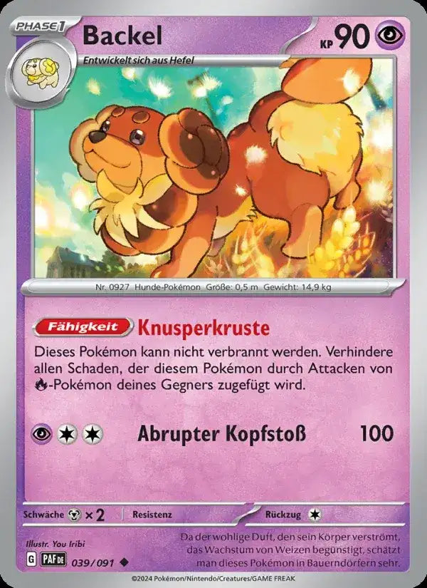 Backel 039/091 – Pokémon Paldeas Schicksale Karte