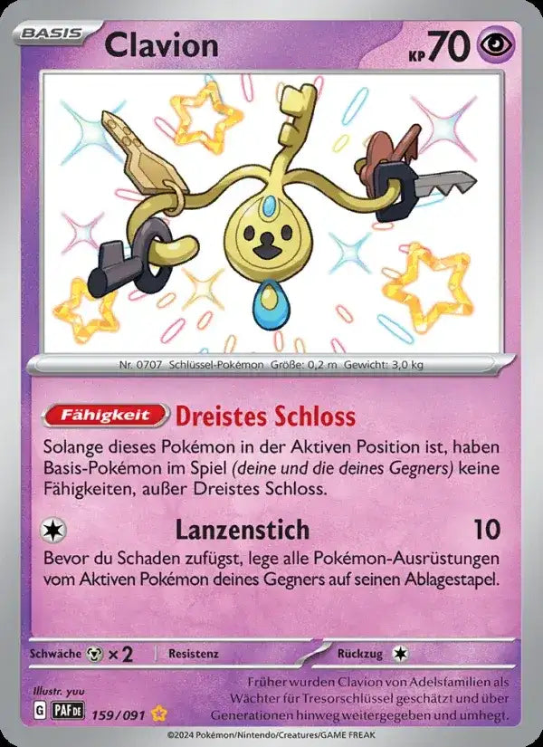 Clavion 159/091 – Pokémon Paldeas Schicksale Karte