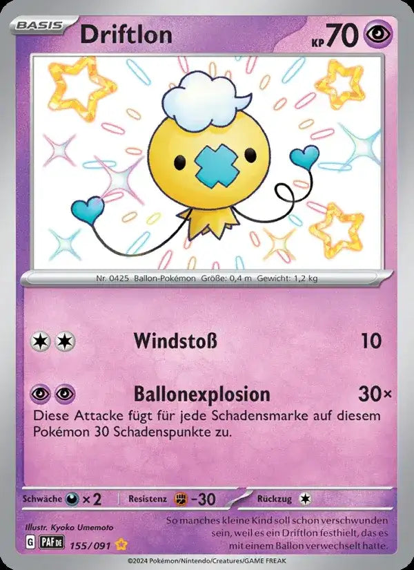 Driftlon 155/091 – Pokémon Paldeas Schicksale Karte