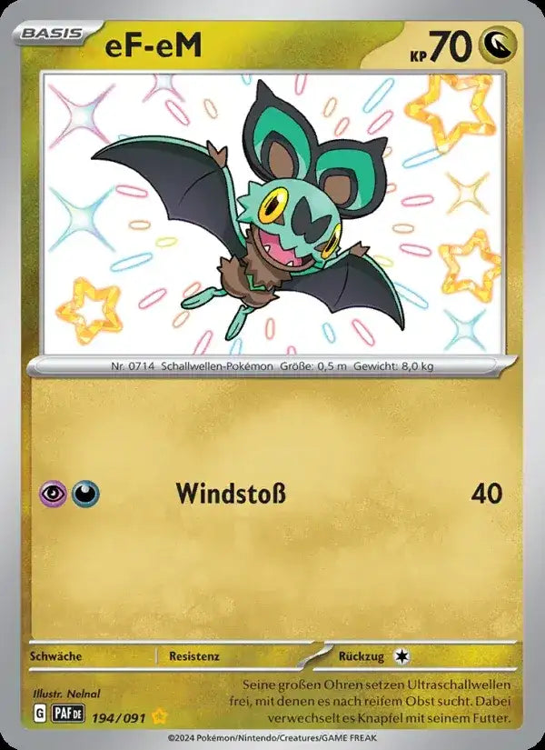 Ef em 194/091 – Pokémon Paldeas Schicksale Karte