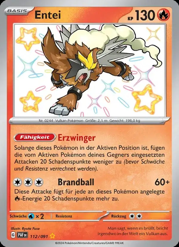 Entei 112/091 – Pokémon Paldeas Schicksale Karte