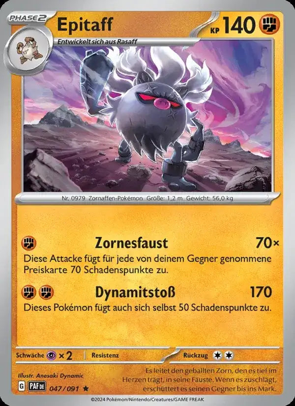 Epitaff 047/091 – Pokémon Paldeas Schicksale Karte