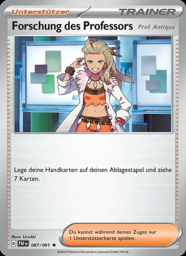 Forschung des professors 087/091 – Pokémon Paldeas Schicksale Karte