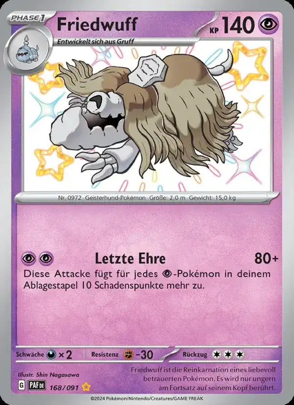 Friedwuff 168/091 – Pokémon Paldeas Schicksale Karte