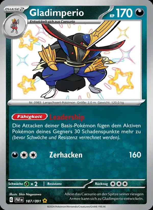 Gladimperio 187/091 – Pokémon Paldeas Schicksale Karte