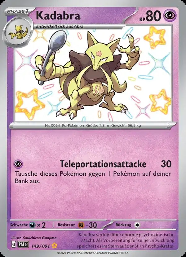 Kadabra 149/091 – Pokémon Paldeas Schicksale Karte
