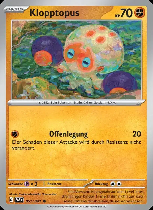 Klopptopus 051/091 – Pokémon Paldeas Schicksale Karte