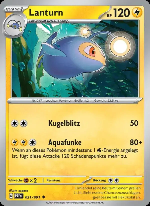 Lanturn 021/091 – Pokémon Paldeas Schicksale Karte