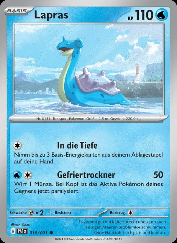 Lapras 016/091 – Pokémon Paldeas Schicksale Karte