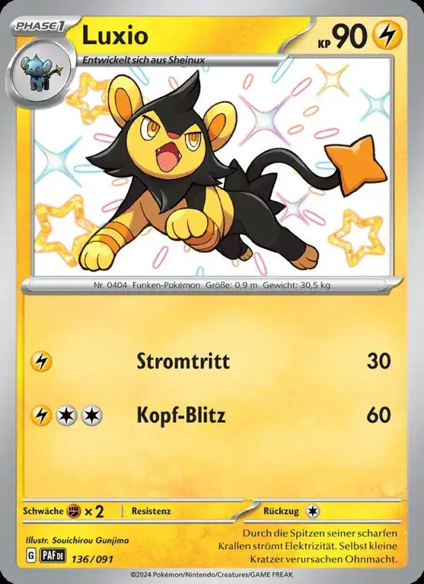Luxio 136/091 – Pokémon Paldeas Schicksale Karte