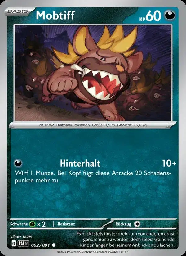 Mobtiff 062/091 – Pokémon Paldeas Schicksale Karte