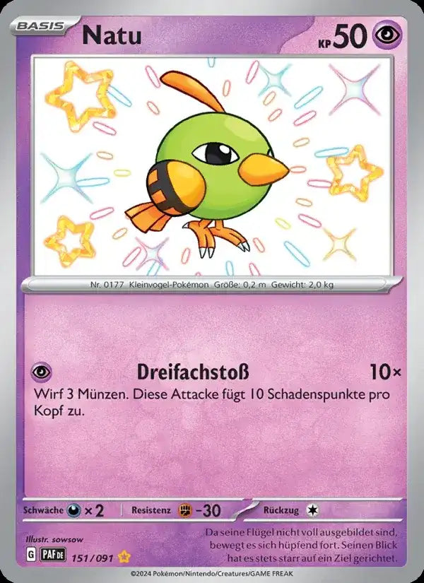 Natu 151/091 – Pokémon Paldeas Schicksale Karte