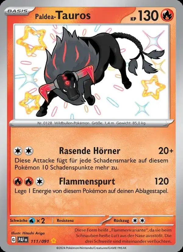 Paldea tauros 111/091 – Pokémon Paldeas Schicksale Karte