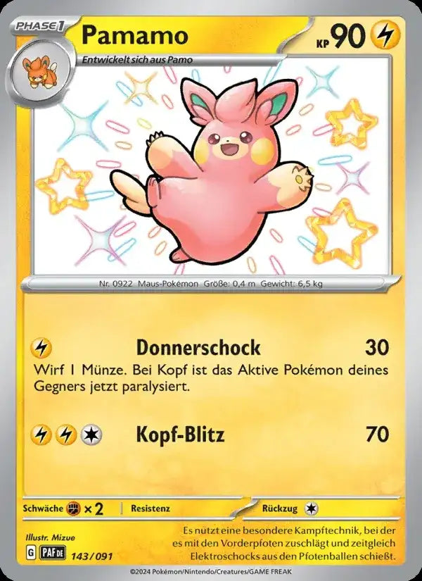Pamamo 143/091 – Pokémon Paldeas Schicksale Karte