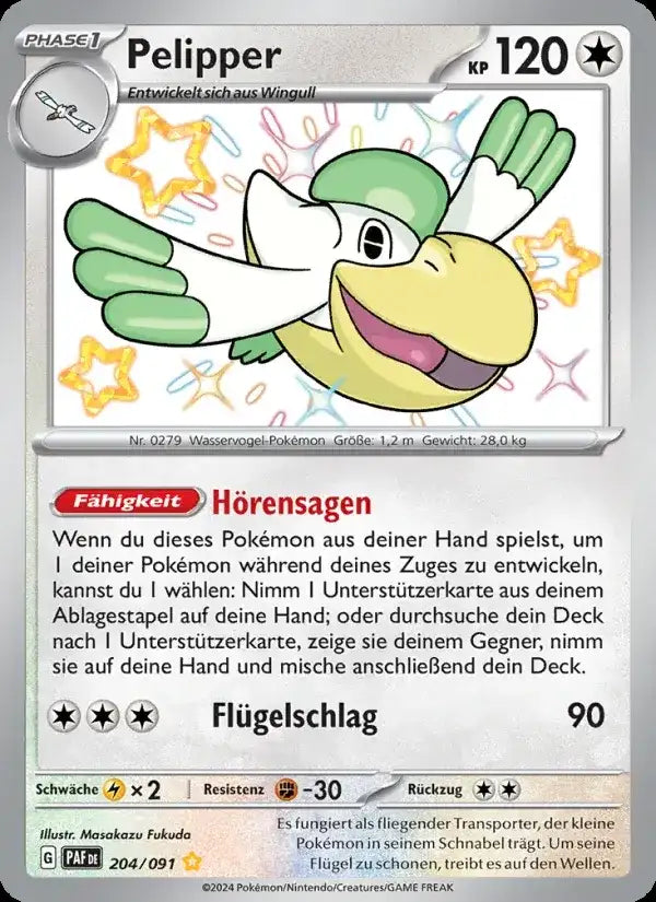 Pelipper 204/091 – Pokémon Paldeas Schicksale Karte