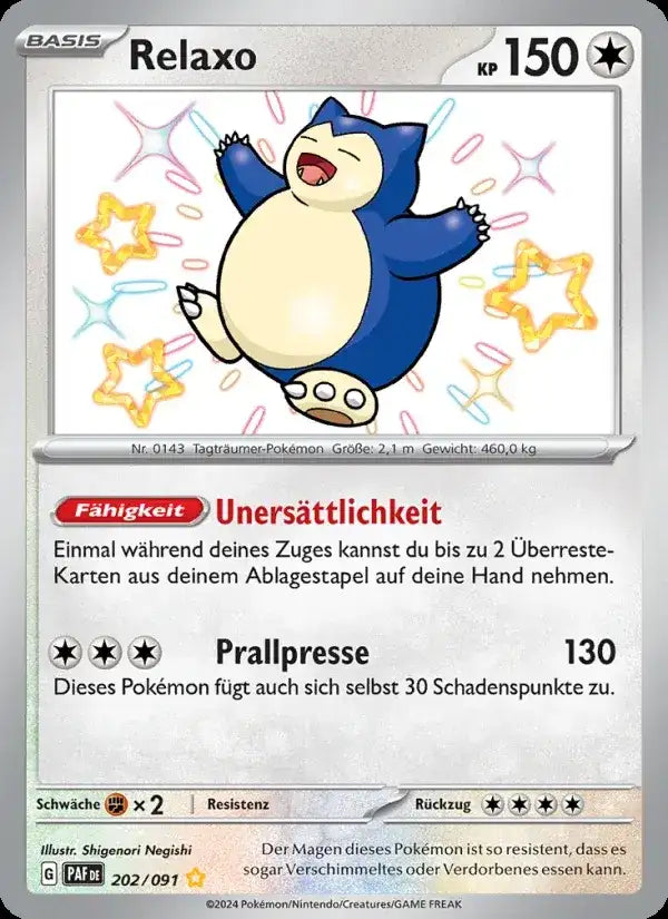 Relaxo 202/091 – Pokémon Paldeas Schicksale Karte