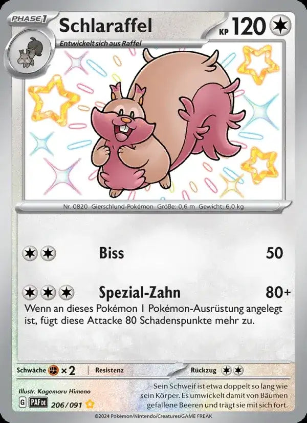 Schlaraffel 206/091 – Pokémon Paldeas Schicksale Karte