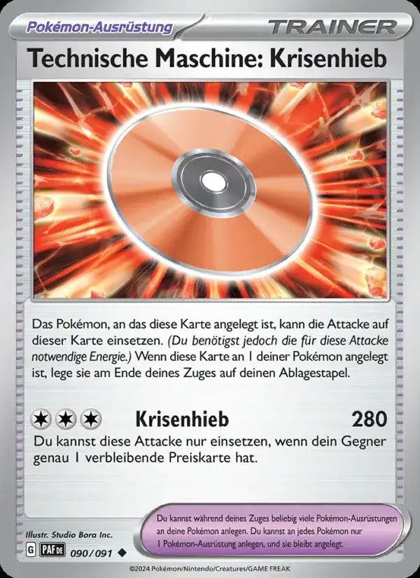 Technische maschine krisenhieb 090/091 – Pokémon Paldeas Schicksale Karte