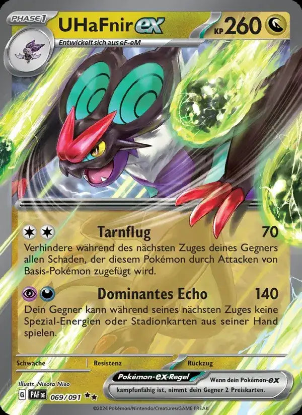Uhafnir ex 069/091 – Pokémon Paldeas Schicksale Karte
