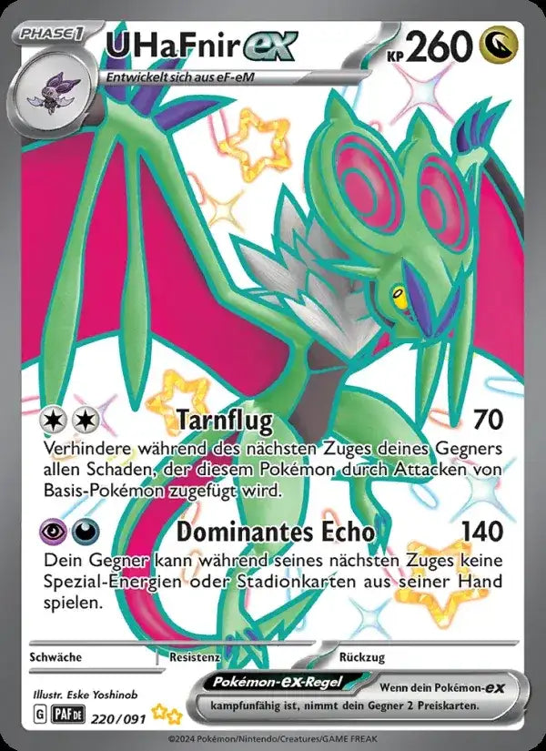 Uhafnir ex 220/091 – Pokémon Paldeas Schicksale Karte