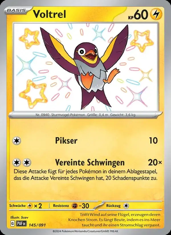 Voltrel 145/091 – Pokémon Paldeas Schicksale Karte