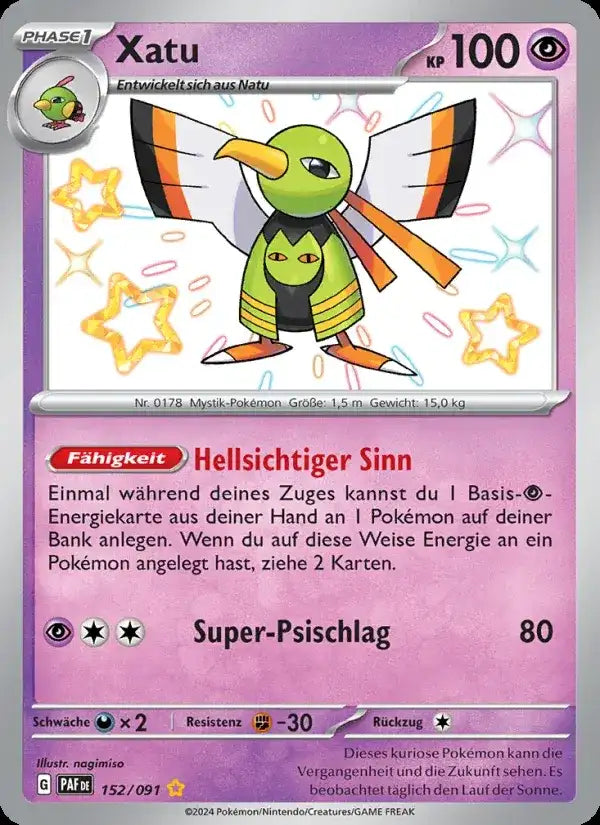 Xatu 152/091 – Pokémon Paldeas Schicksale Karte