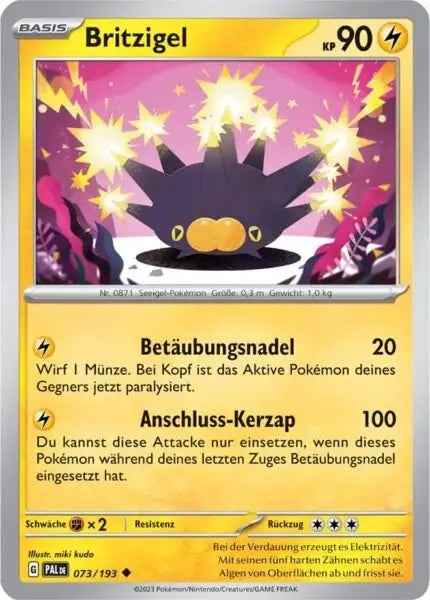 Britzigel 073/193 – Pokémon Entwicklungen in Paldea Karte
