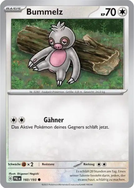 Bummelz 160/193 – Pokémon Entwicklungen in Paldea Karte
