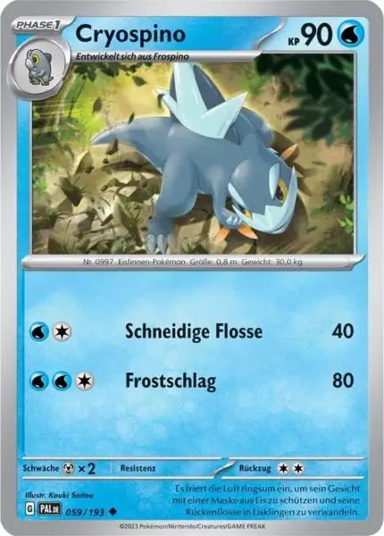 Cryospino 059/193 – Pokémon Entwicklungen in Paldea Karte
