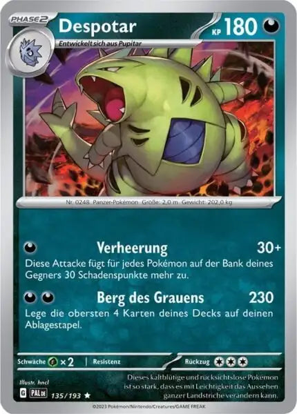 Despotar 135/193 – Pokémon Entwicklungen in Paldea Karte