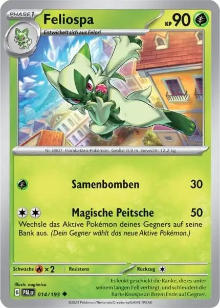 Feliospa 014/193 – Pokémon Entwicklungen in Paldea Karte